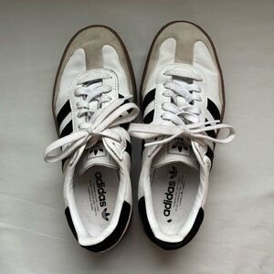 adidas White Black Cream Samba-Style Sneakers